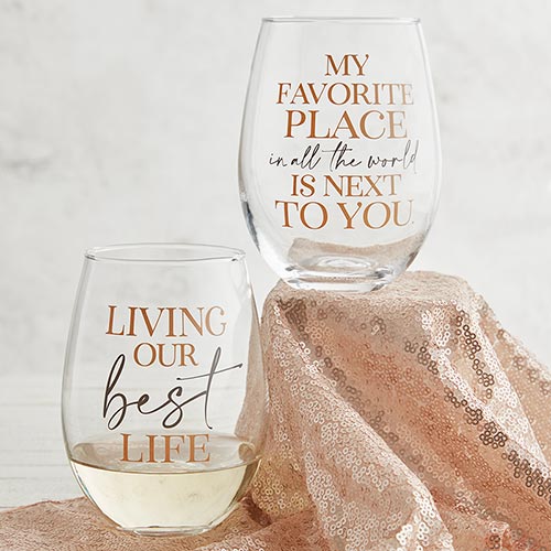 Living Our Best Life Wine Glasses (Set of 4)
